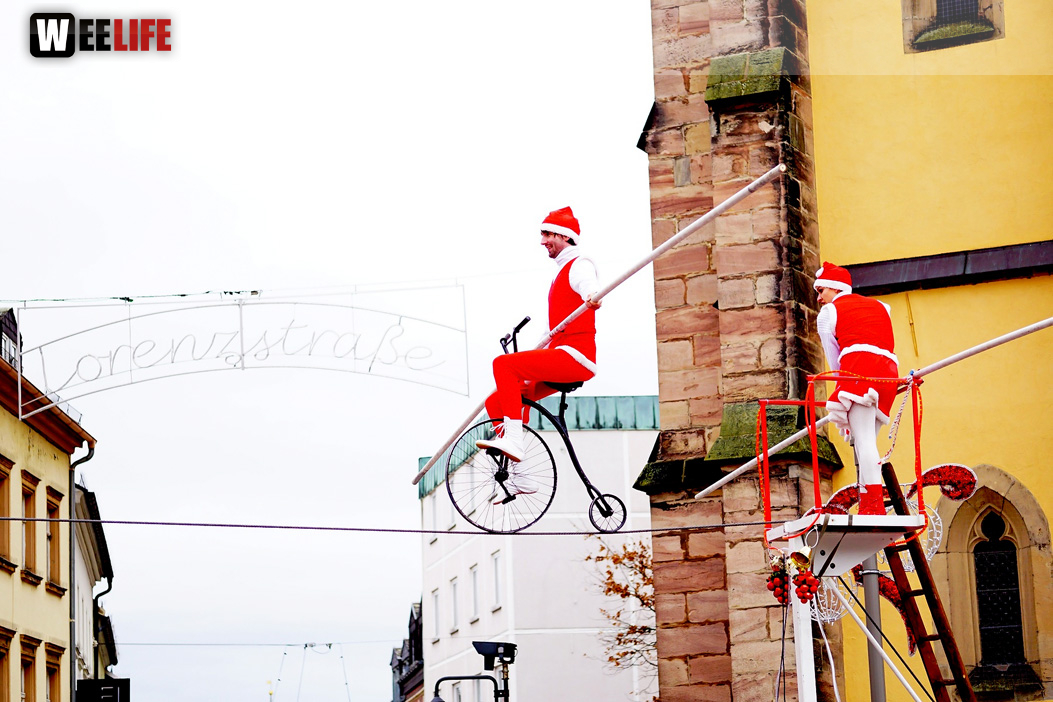 Hochseilartisten Geschwister Weisheit Hofer Weihnachtsmarkt 8.12.2019