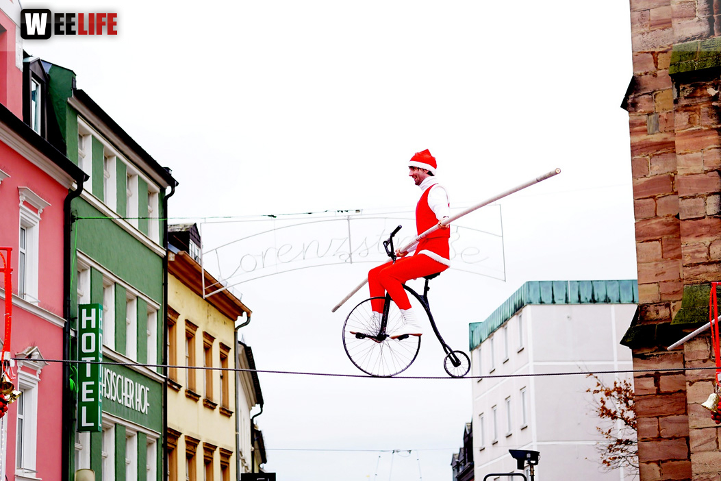 Hochseilartisten Geschwister Weisheit Hofer Weihnachtsmarkt 8.12.2019