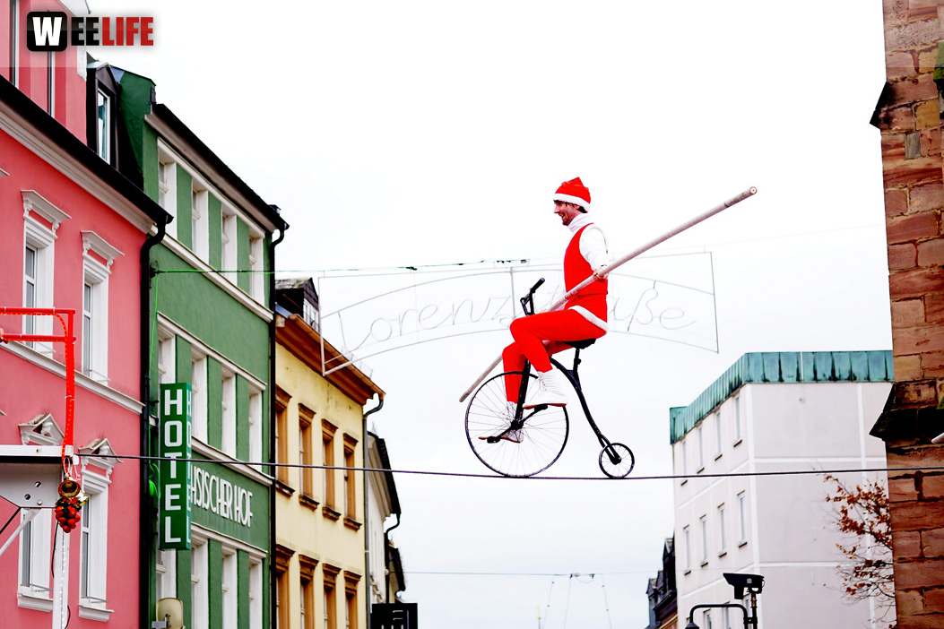 Hochseilartisten Geschwister Weisheit Hofer Weihnachtsmarkt 8.12.2019