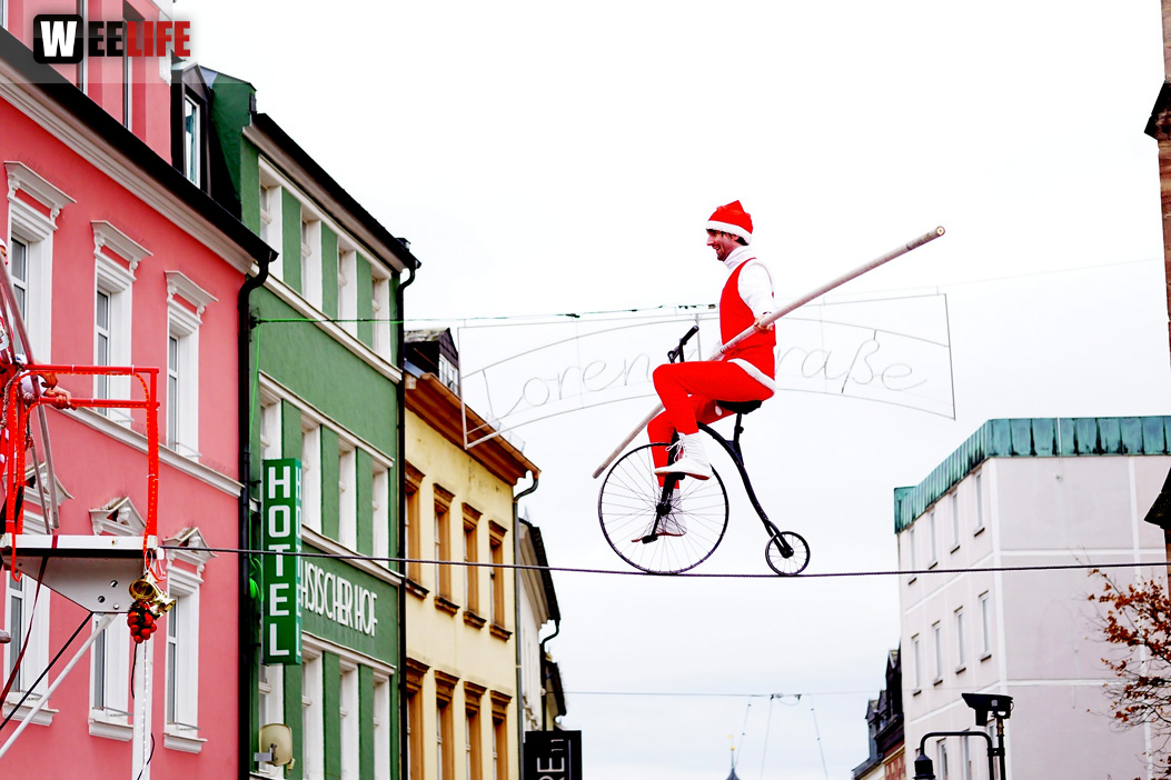 Hochseilartisten Geschwister Weisheit Hofer Weihnachtsmarkt 8.12.2019
