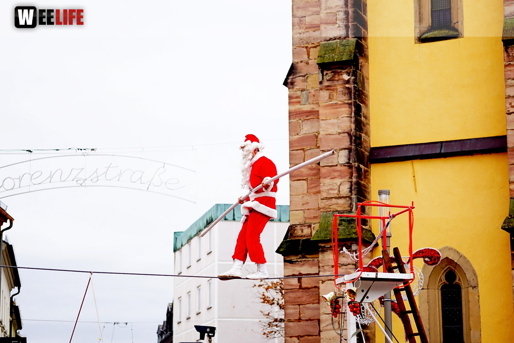 Hochseilartisten Geschwister Weisheit Hofer Weihnachtsmarkt 8.12.2019