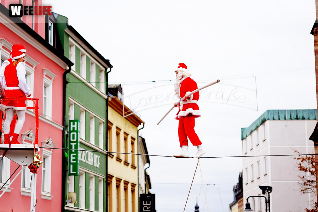 Hochseilartisten Geschwister Weisheit Hofer Weihnachtsmarkt 8.12.2019