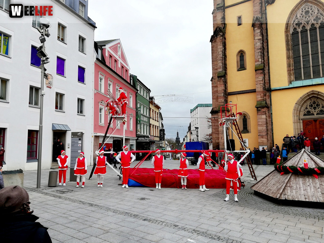 Hochseilartisten Geschwister Weisheit Hofer Weihnachtsmarkt 8.12.2019