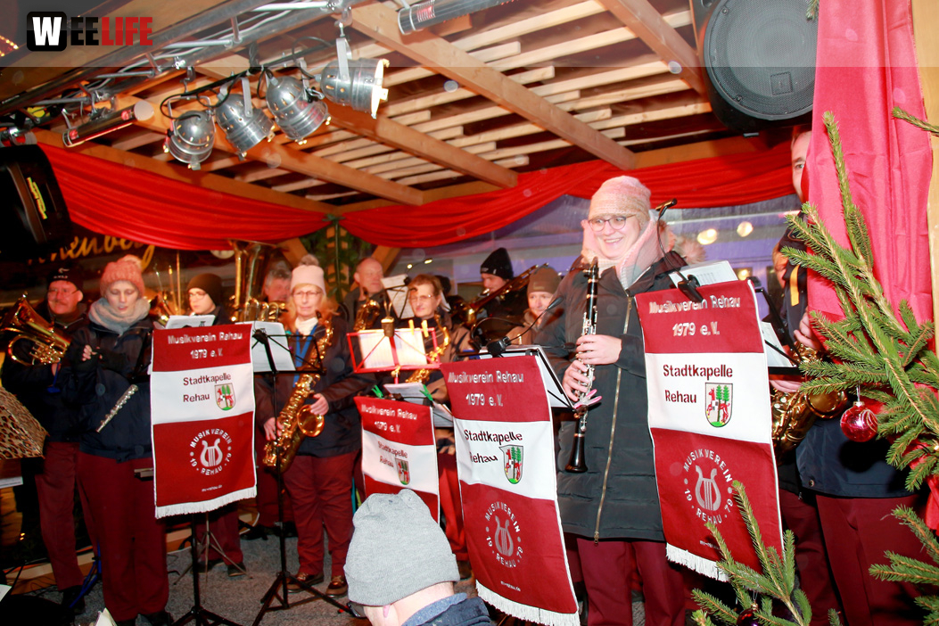 Hofer Weihnachtsmarkt  mit Rehauer Stadtkapelle 8.12.2019