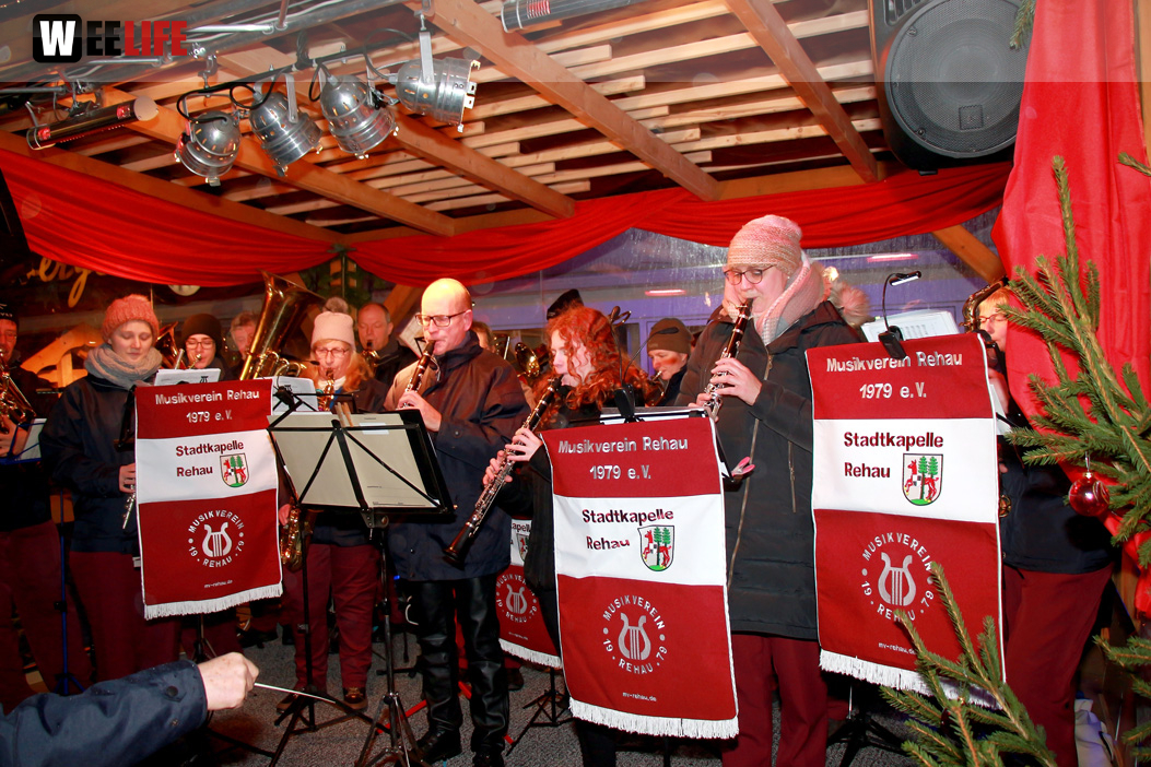 Hofer Weihnachtsmarkt  mit Rehauer Stadtkapelle 8.12.2019