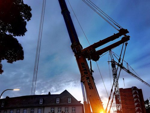 6 x 40Tonnen Stahteile Anlieferung für die Untere Jahnbrücke – Foto 4