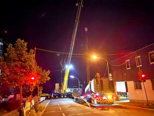 6 x 40Tonnen Stahteile Anlieferung für die Untere Jahnbrücke – Foto 11