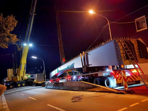 6 x 40Tonnen Stahteile Anlieferung für die Untere Jahnbrücke – Foto 12