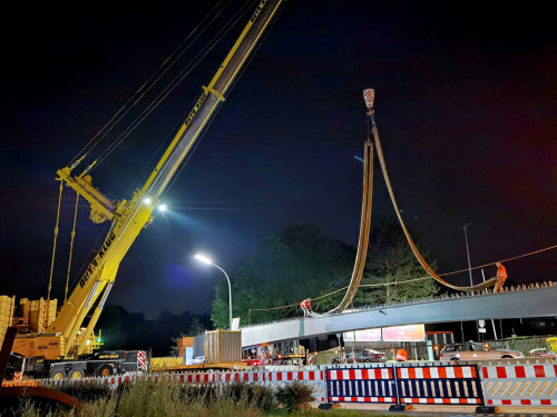 6 x 40Tonnen Stahteile Anlieferung für die Untere Jahnbrücke – Foto 13