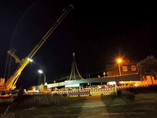 6 x 40Tonnen Stahteile Anlieferung für die Untere Jahnbrücke – Foto 14