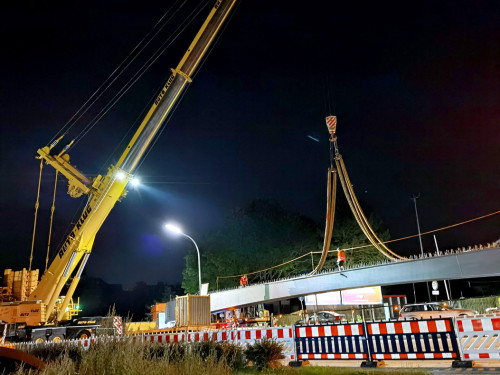 6 x 40Tonnen Stahteile Anlieferung für die Untere Jahnbrücke – Foto 15