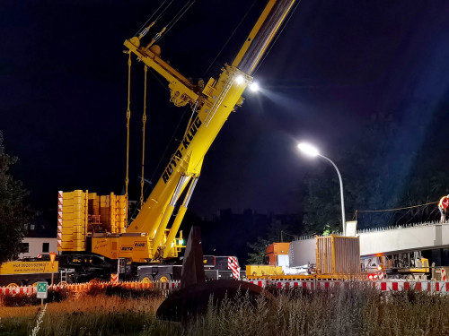6 x 40Tonnen Stahteile Anlieferung für die Untere Jahnbrücke – Foto 17