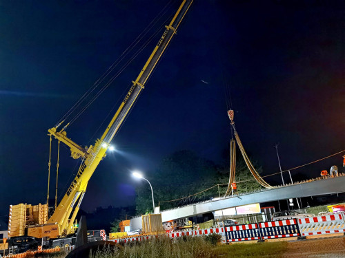 6 x 40Tonnen Stahteile Anlieferung für die Untere Jahnbrücke – Foto 18