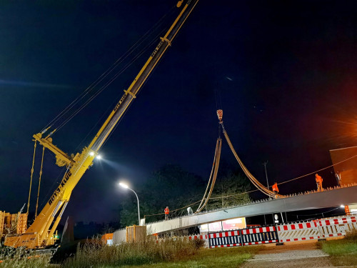 6 x 40Tonnen Stahteile Anlieferung für die Untere Jahnbrücke – Foto 19