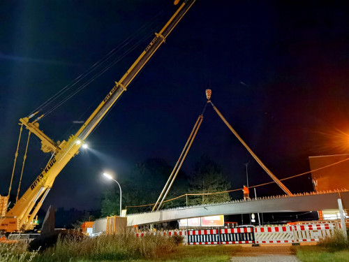6 x 40Tonnen Stahteile Anlieferung für die Untere Jahnbrücke – Foto 20