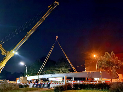 6 x 40Tonnen Stahteile Anlieferung für die Untere Jahnbrücke – Foto 21