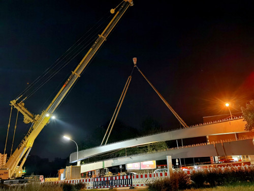 6 x 40Tonnen Stahteile Anlieferung für die Untere Jahnbrücke – Foto 22