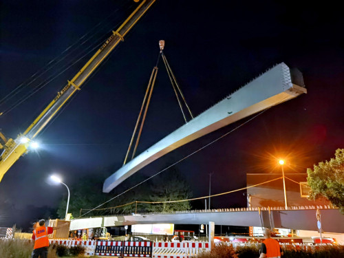 6 x 40Tonnen Stahteile Anlieferung für die Untere Jahnbrücke – Foto 23
