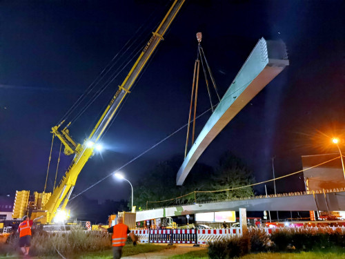 6 x 40Tonnen Stahteile Anlieferung für die Untere Jahnbrücke – Foto 24