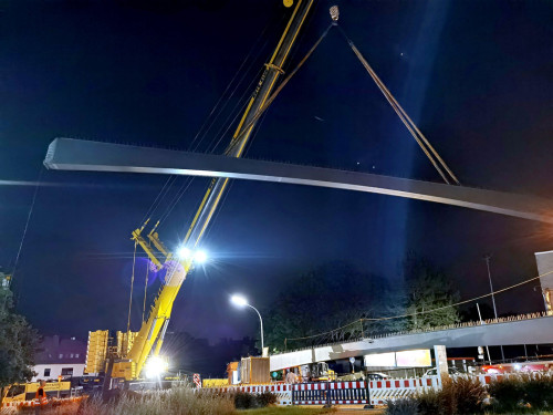 6 x 40Tonnen Stahteile Anlieferung für die Untere Jahnbrücke – Foto 25