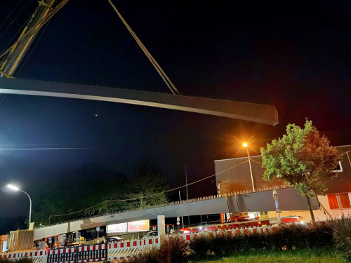 6 x 40Tonnen Stahteile Anlieferung für die Untere Jahnbrücke – Foto 28