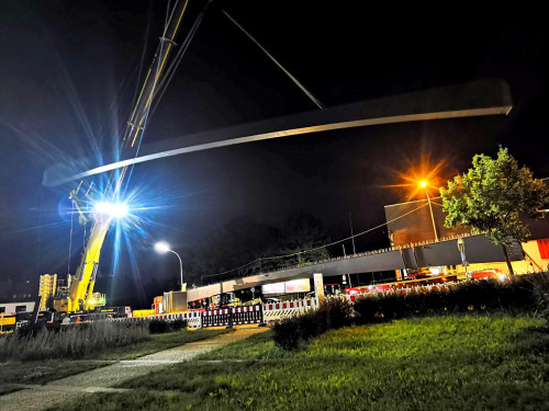 6 x 40Tonnen Stahteile Anlieferung für die Untere Jahnbrücke – Foto 29