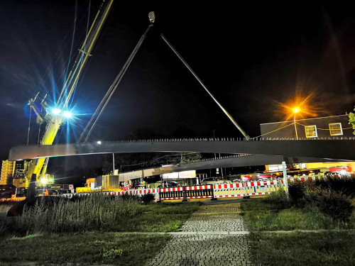 6 x 40Tonnen Stahteile Anlieferung für die Untere Jahnbrücke – Foto 30