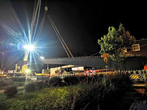 6 x 40Tonnen Stahteile Anlieferung für die Untere Jahnbrücke – Foto 31