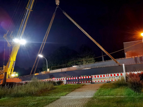6 x 40Tonnen Stahteile Anlieferung für die Untere Jahnbrücke – Foto 32