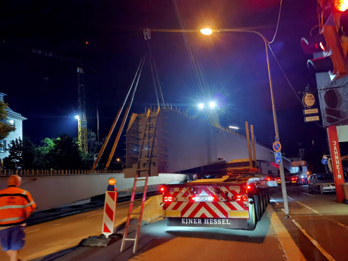 6 x 40Tonnen Stahteile Anlieferung für die Untere Jahnbrücke – Foto 35