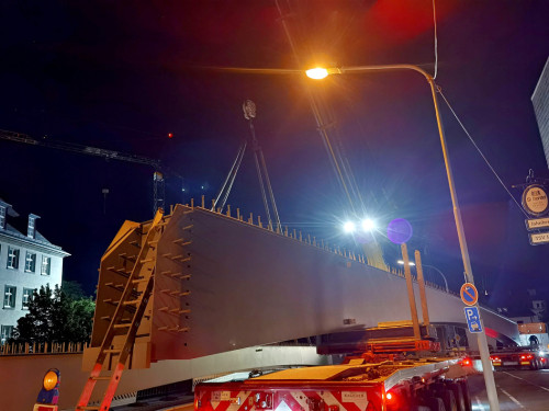 6 x 40Tonnen Stahteile Anlieferung für die Untere Jahnbrücke – Foto 36