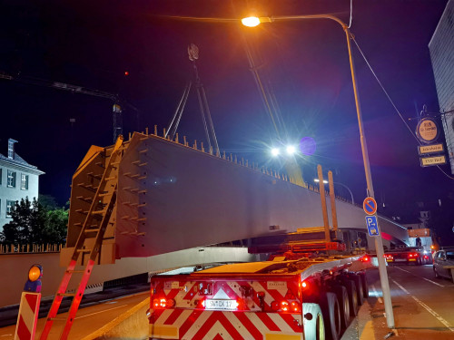 6 x 40Tonnen Stahteile Anlieferung für die Untere Jahnbrücke – Foto 37