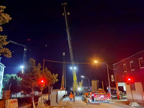 6 x 40Tonnen Stahteile Anlieferung für die Untere Jahnbrücke – Foto 38