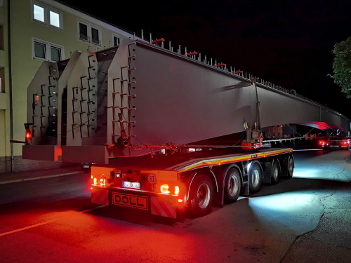 6 x 40Tonnen Stahteile Anlieferung für die Untere Jahnbrücke – Foto 41