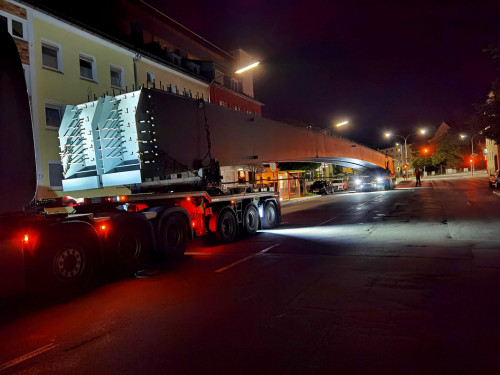 6 x 40Tonnen Stahteile Anlieferung für die Untere Jahnbrücke – Foto 44