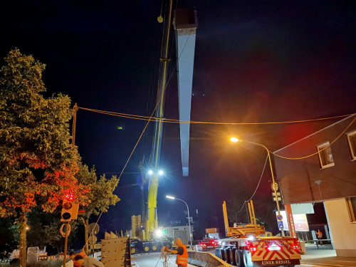 6 x 40Tonnen Stahteile Anlieferung für die Untere Jahnbrücke – Foto 52