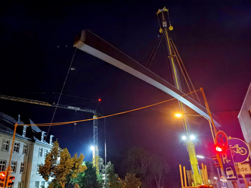 6 x 40Tonnen Stahteile Anlieferung für die Untere Jahnbrücke – Foto 54