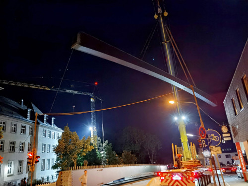 6 x 40Tonnen Stahteile Anlieferung für die Untere Jahnbrücke – Foto 55