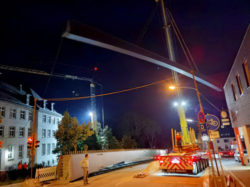 6 x 40Tonnen Stahteile Anlieferung für die Untere Jahnbrücke – Foto 56