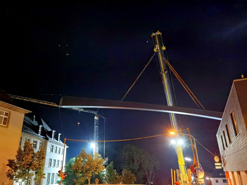 6 x 40Tonnen Stahteile Anlieferung für die Untere Jahnbrücke – Foto 57