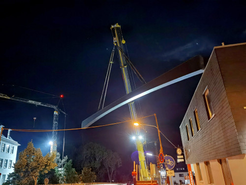 6 x 40Tonnen Stahteile Anlieferung für die Untere Jahnbrücke – Foto 58