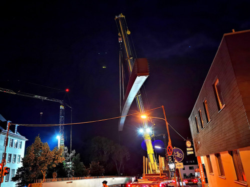 6 x 40Tonnen Stahteile Anlieferung für die Untere Jahnbrücke – Foto 59