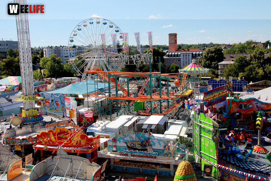 Hofer Volksfest 2022  von Oben am Tag 6.8.22