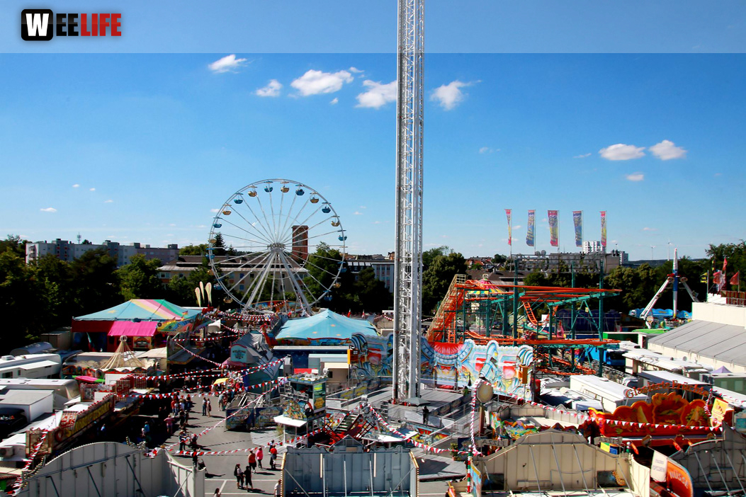 Hofer Volksfest 2022  von Oben am Tag 6.8.22