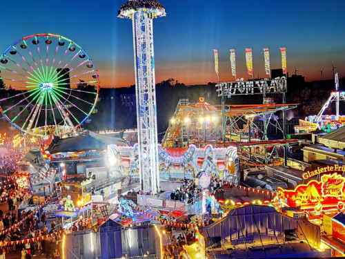 Hofer Volksfest 2022  von Oben bei Nacht 6.8.22 – Foto 2