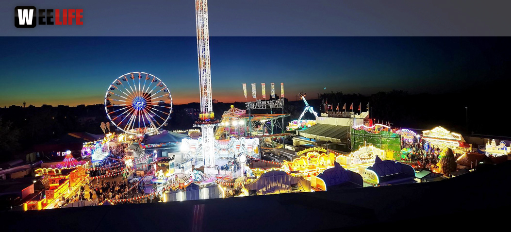 Hofer Volksfest 2022  von Oben bei Nacht 6.8.22