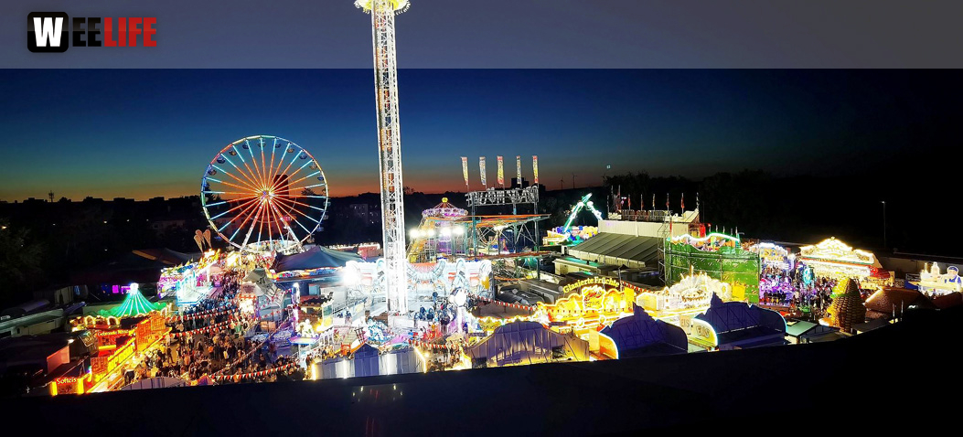 Hofer Volksfest 2022  von Oben bei Nacht 6.8.22