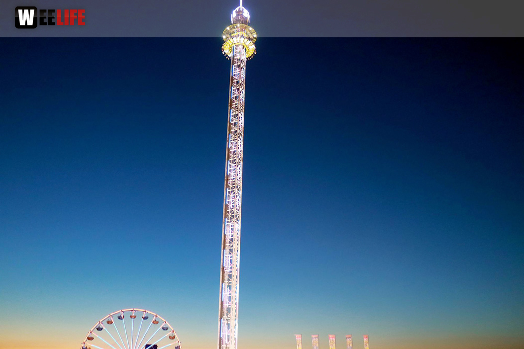 Hofer Volksfest 2022  von Oben bei Nacht 6.8.22