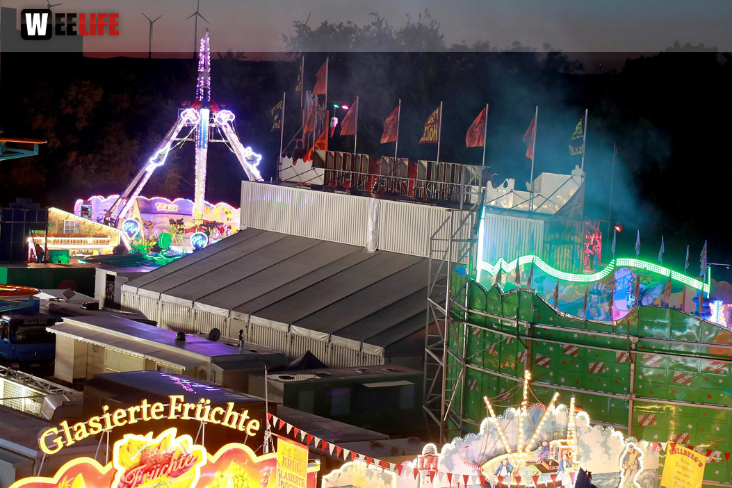 Hofer Volksfest 2022  von Oben bei Nacht 6.8.22