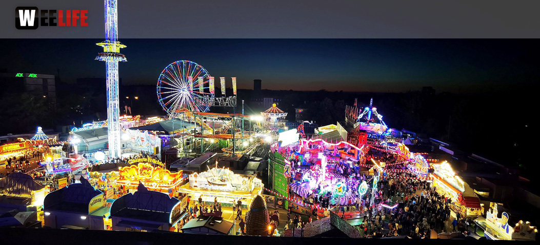 Hofer Volksfest 2022  von Oben bei Nacht 6.8.22